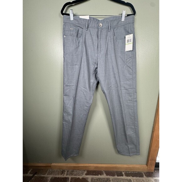 NWT Calvin Klein 40X6732 Straight Fit‎ Dusty Blue Cotton Pants Men’s Size 34x32 - Picture 1 of 11